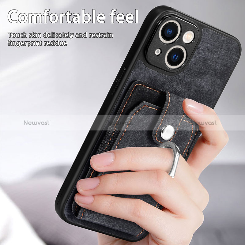 Soft Silicone Gel Leather Snap On Case Cover SD11 for Apple iPhone 15