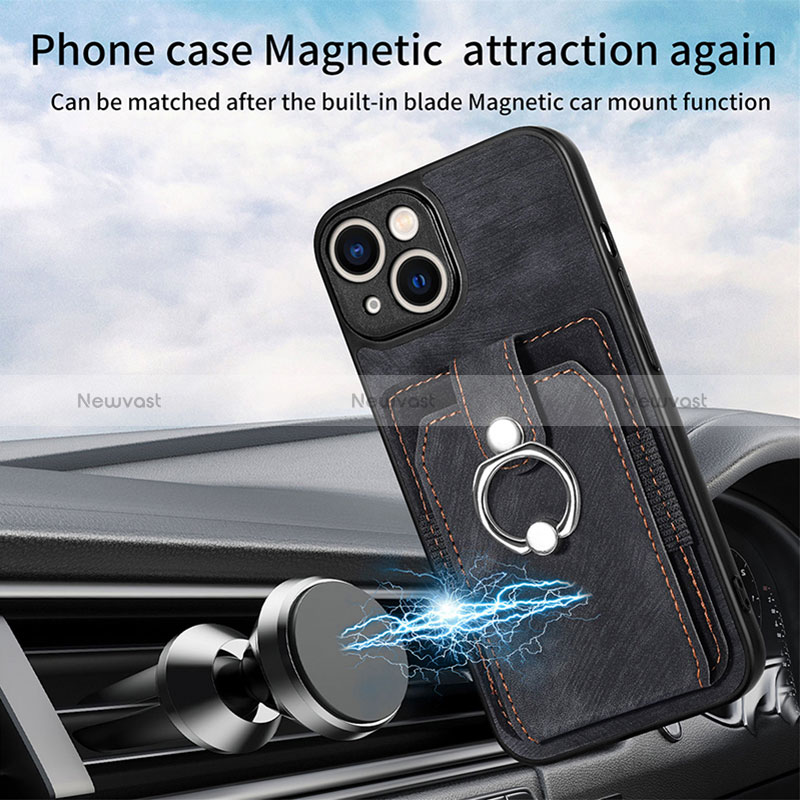 Soft Silicone Gel Leather Snap On Case Cover SD11 for Apple iPhone 15 Plus