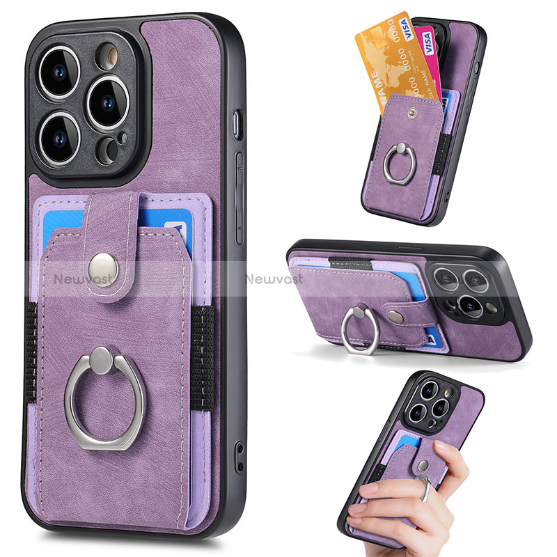 Soft Silicone Gel Leather Snap On Case Cover SD12 for Apple iPhone 16 Pro Max Clove Purple