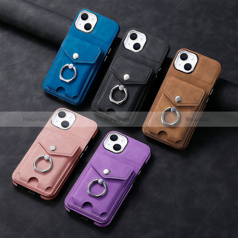 Soft Silicone Gel Leather Snap On Case Cover SD15 for Apple iPhone 15 Plus