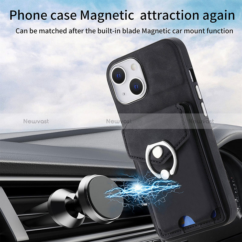 Soft Silicone Gel Leather Snap On Case Cover SD15 for Apple iPhone 15 Plus