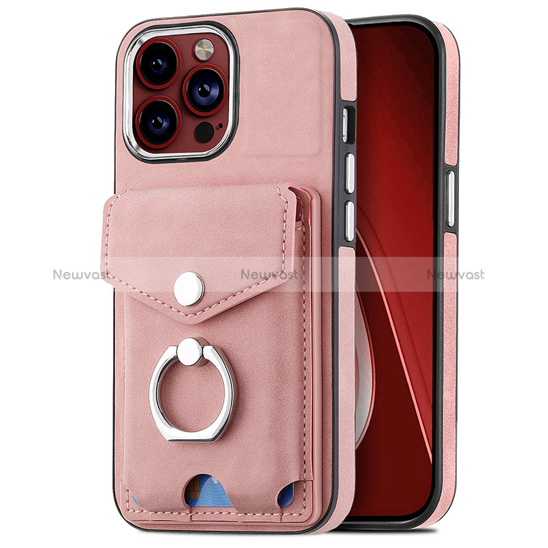 Soft Silicone Gel Leather Snap On Case Cover SD16 for Apple iPhone 14 Pro Max Pink