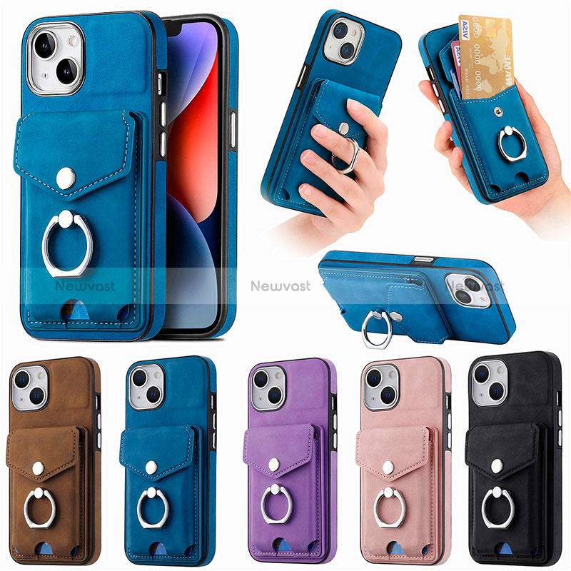 Soft Silicone Gel Leather Snap On Case Cover SD16 for Apple iPhone 15