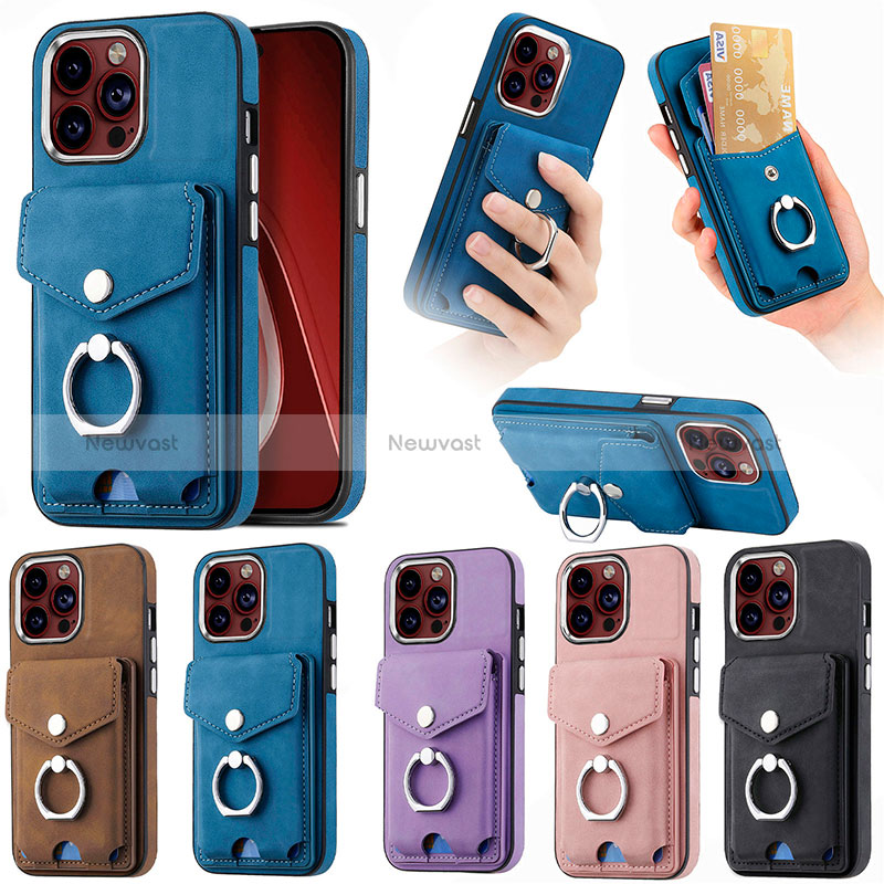 Soft Silicone Gel Leather Snap On Case Cover SD16 for Apple iPhone 15 Pro