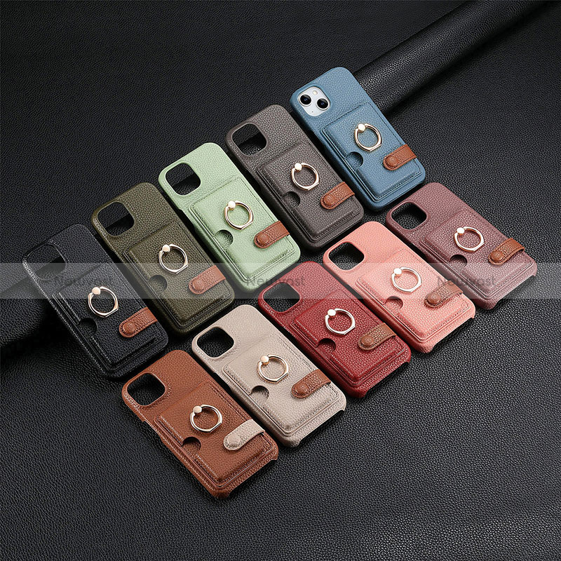 Soft Silicone Gel Leather Snap On Case Cover SD17 for Apple iPhone 15 Plus