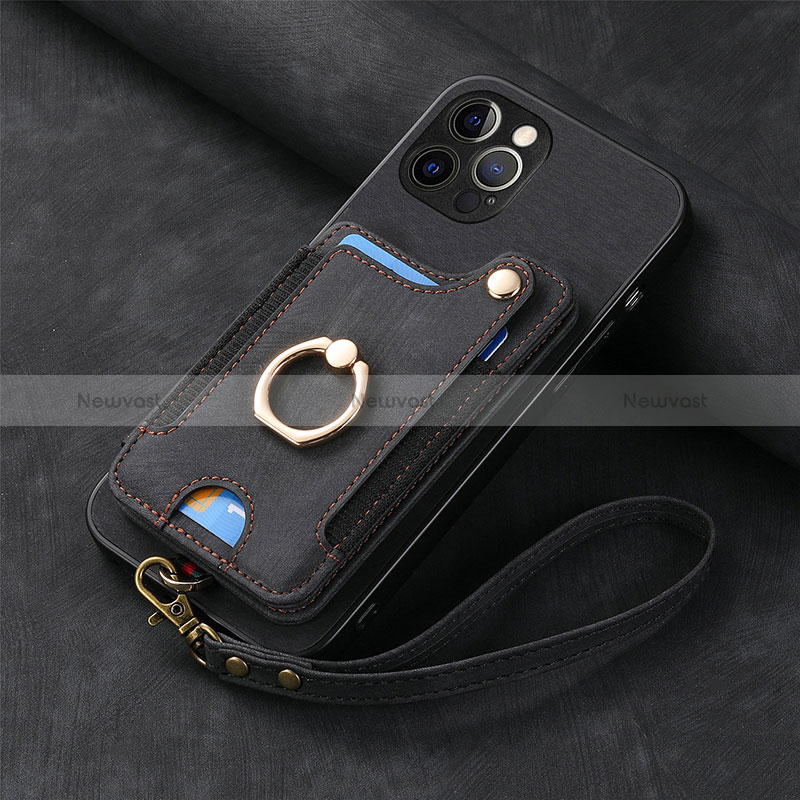 Soft Silicone Gel Leather Snap On Case Cover SD2 for Apple iPhone 13 Pro Black