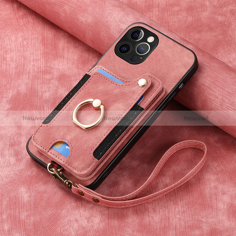 Soft Silicone Gel Leather Snap On Case Cover SD2 for Apple iPhone 15 Pro Max Pink