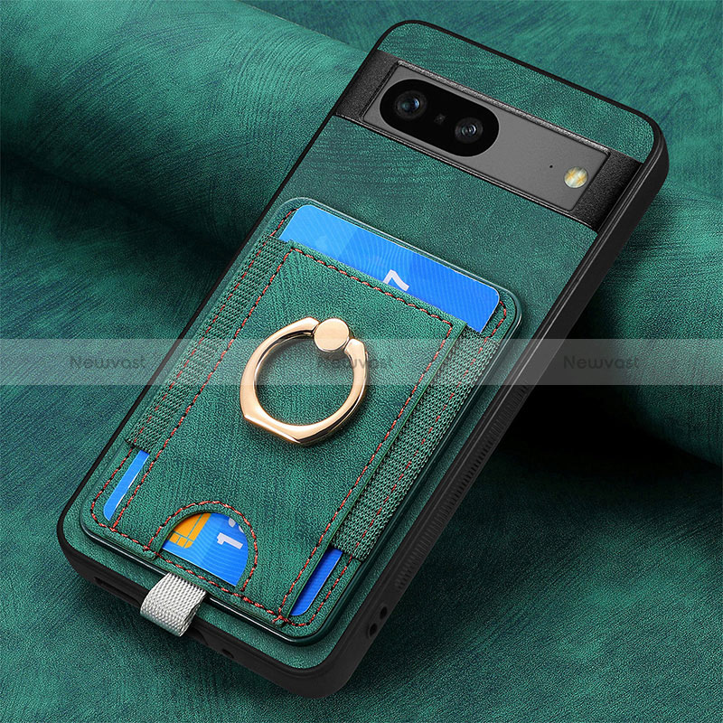 Soft Silicone Gel Leather Snap On Case Cover SD2 for Google Pixel 7 5G Green