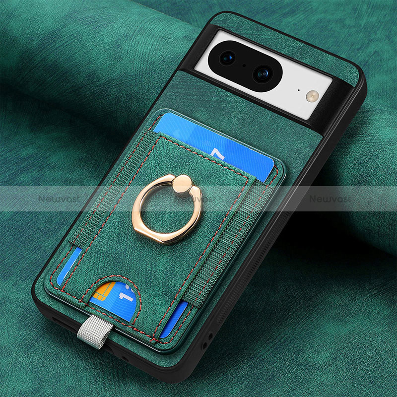 Soft Silicone Gel Leather Snap On Case Cover SD2 for Google Pixel 8 5G Green