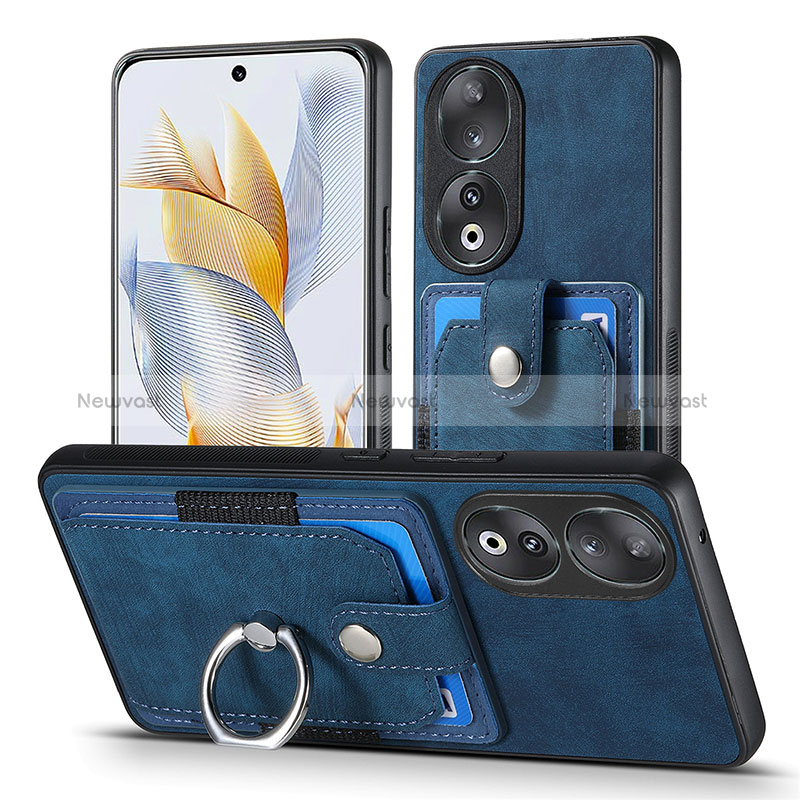 Soft Silicone Gel Leather Snap On Case Cover SD2 for Huawei Honor 90 5G Blue