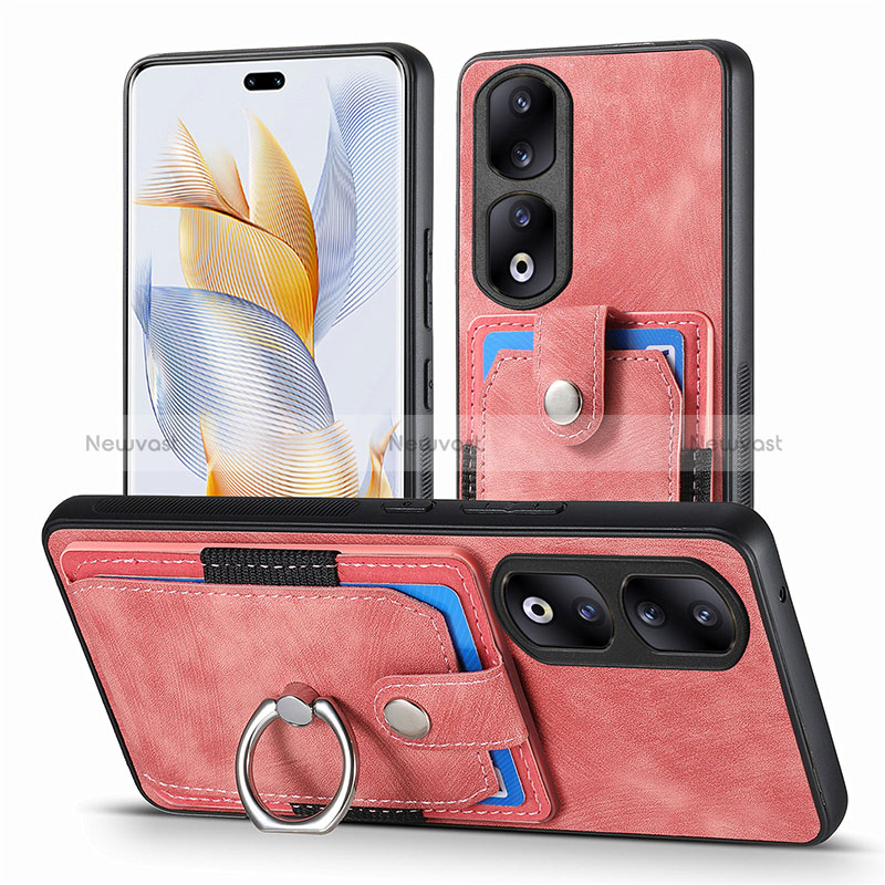 Soft Silicone Gel Leather Snap On Case Cover SD2 for Huawei Honor 90 Pro 5G Pink