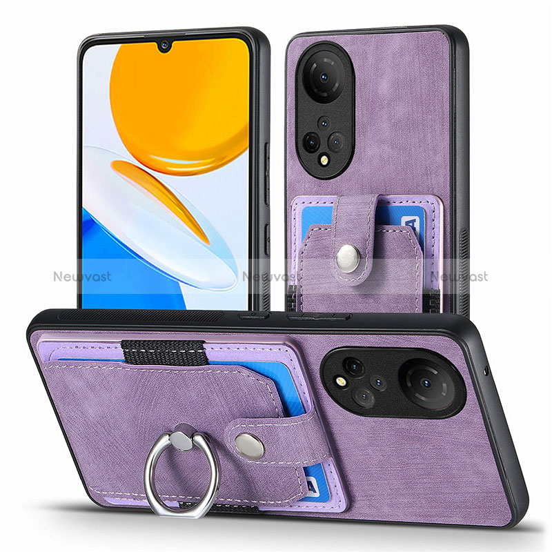 Soft Silicone Gel Leather Snap On Case Cover SD2 for Huawei Honor X7 Clove Purple