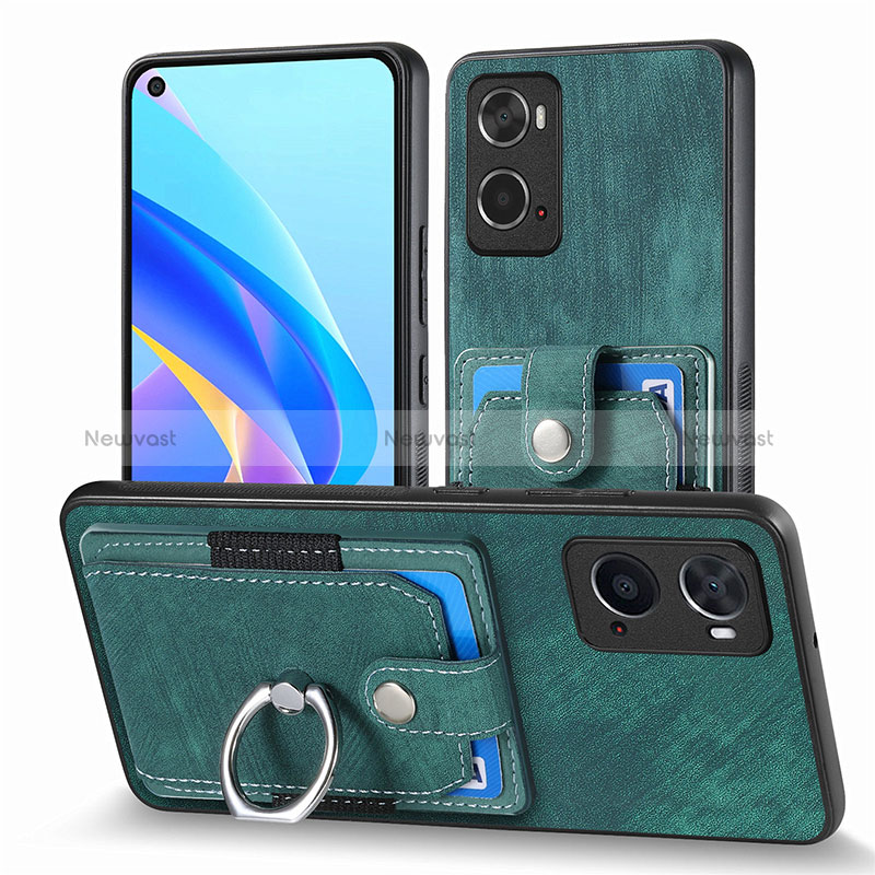 Soft Silicone Gel Leather Snap On Case Cover SD2 for Oppo A36 Green