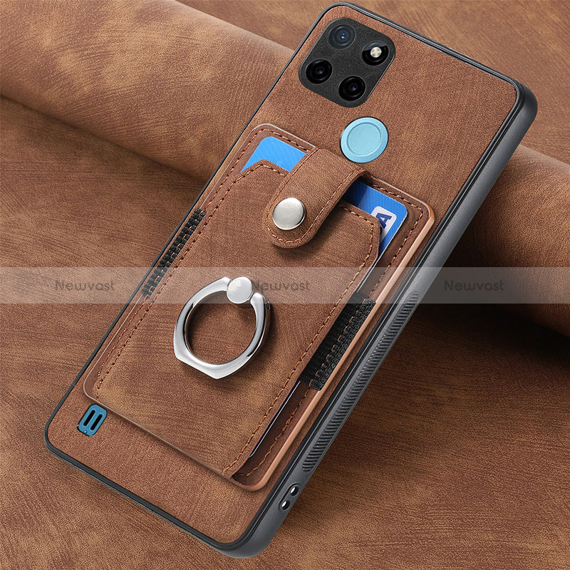 Soft Silicone Gel Leather Snap On Case Cover SD2 for Realme C25Y India