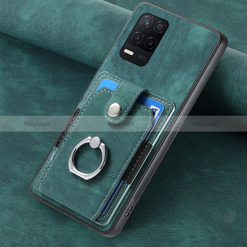 Soft Silicone Gel Leather Snap On Case Cover SD2 for Realme Q3 5G Green