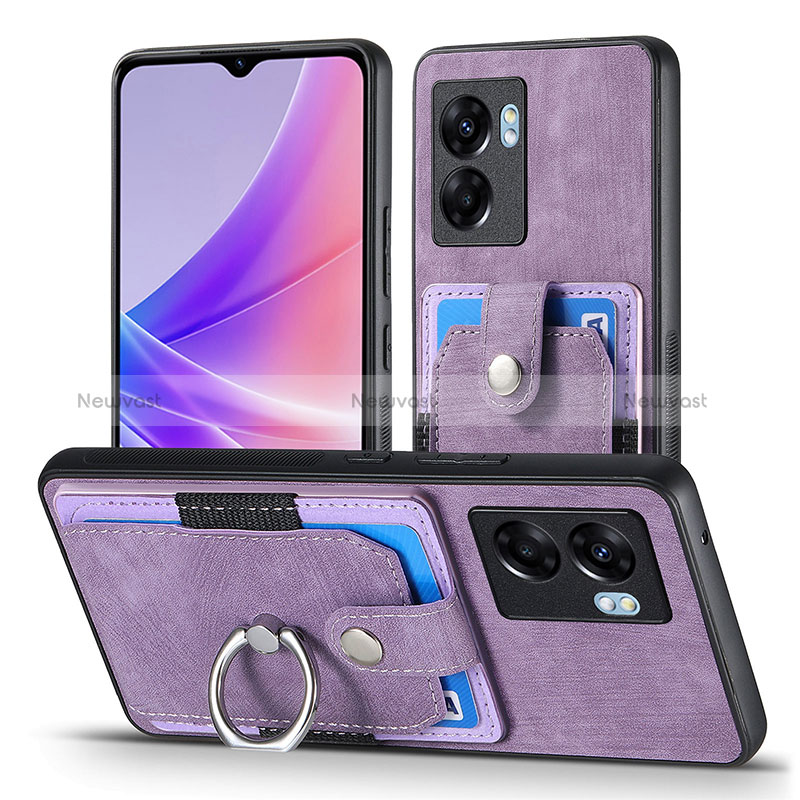 Soft Silicone Gel Leather Snap On Case Cover SD2 for Realme V23i 5G Clove Purple