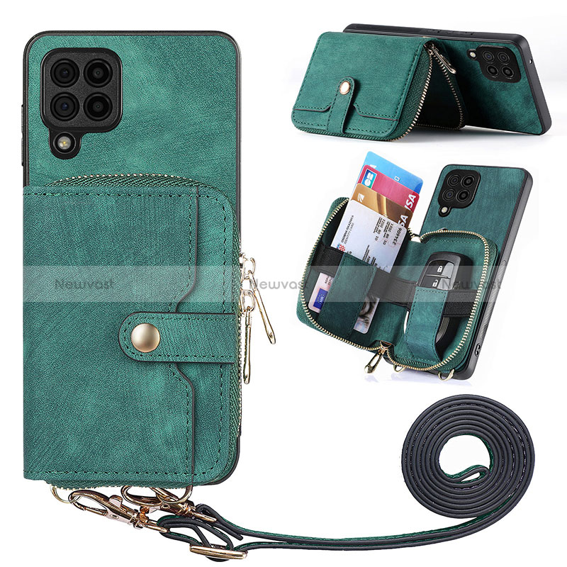 Soft Silicone Gel Leather Snap On Case Cover SD2 for Samsung Galaxy A12 5G Green