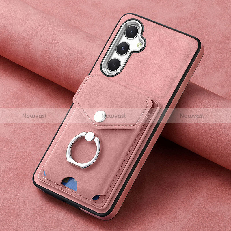 Soft Silicone Gel Leather Snap On Case Cover SD2 for Samsung Galaxy A34 5G Pink