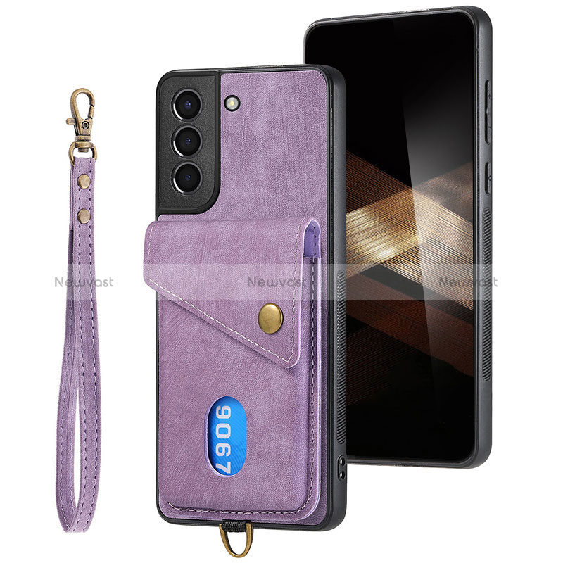 Soft Silicone Gel Leather Snap On Case Cover SD2 for Samsung Galaxy S24 5G Clove Purple