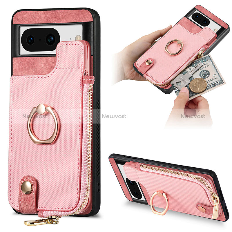 Soft Silicone Gel Leather Snap On Case Cover SD3 for Google Pixel 8 5G Pink