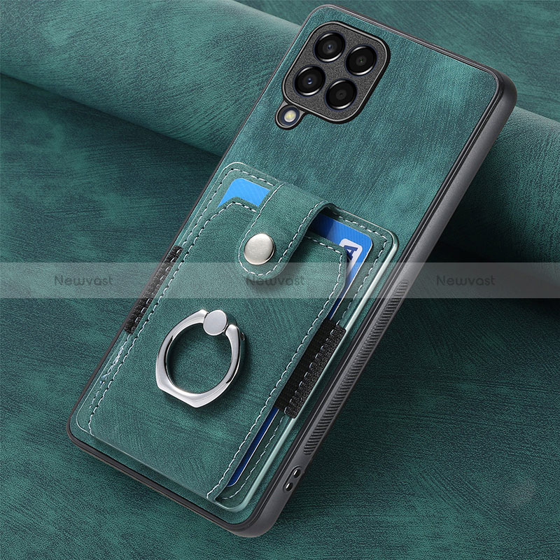 Soft Silicone Gel Leather Snap On Case Cover SD3 for Samsung Galaxy M33 5G Green