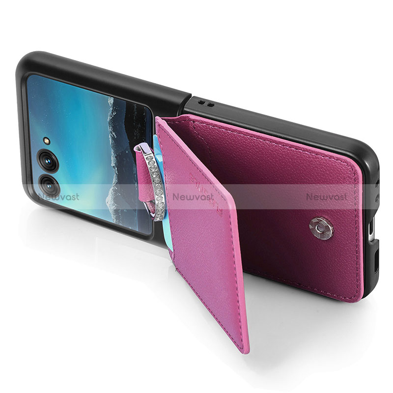 Soft Silicone Gel Leather Snap On Case Cover SD4 for Motorola Moto Razr 40 Ultra 5G