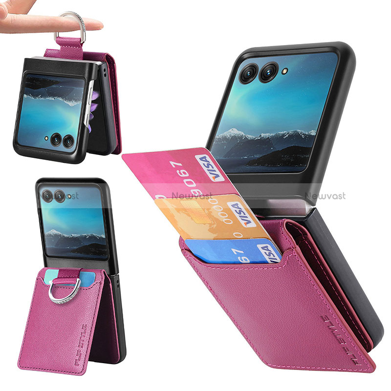 Soft Silicone Gel Leather Snap On Case Cover SD4 for Motorola Moto Razr 40 Ultra 5G