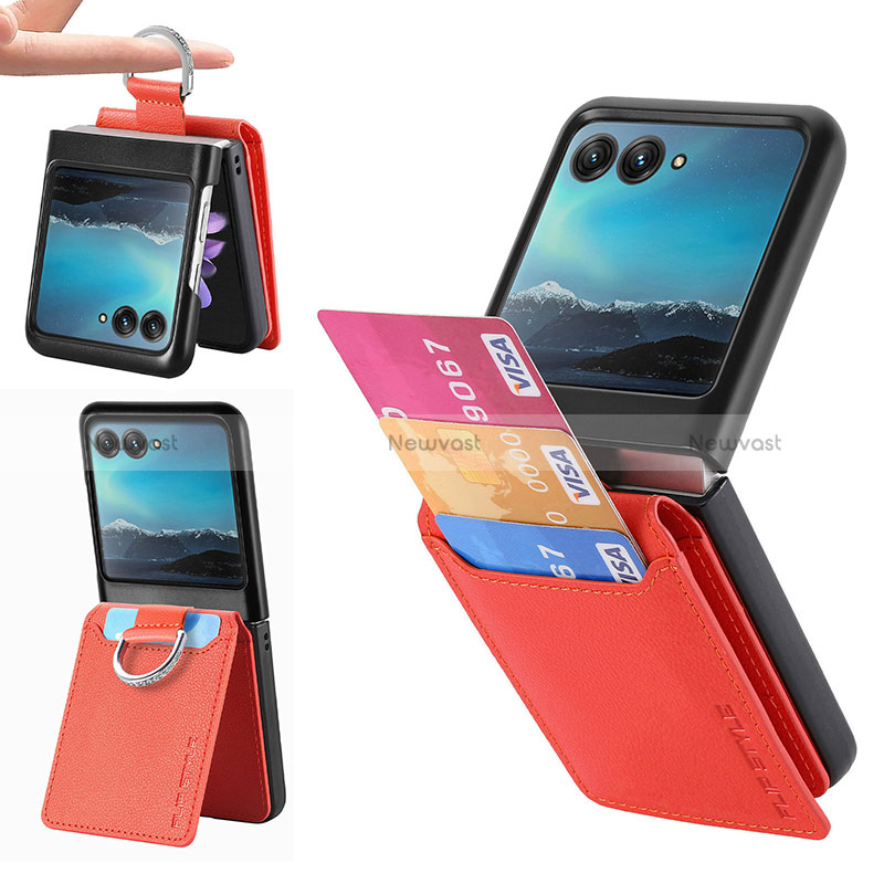 Soft Silicone Gel Leather Snap On Case Cover SD4 for Motorola Moto Razr 40 Ultra 5G