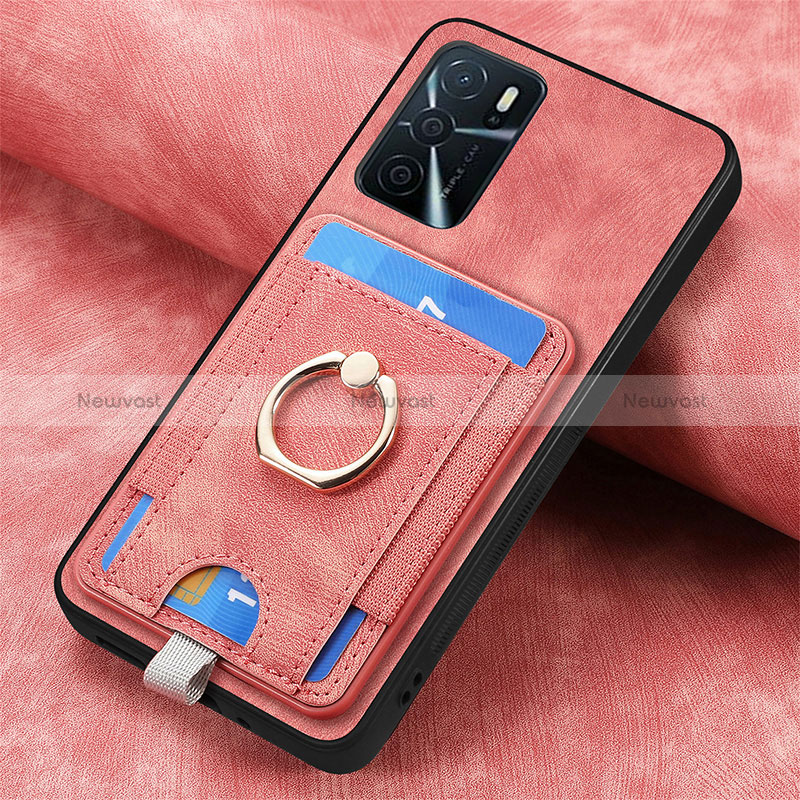 Soft Silicone Gel Leather Snap On Case Cover SD4 for Oppo A16 Clove Purple