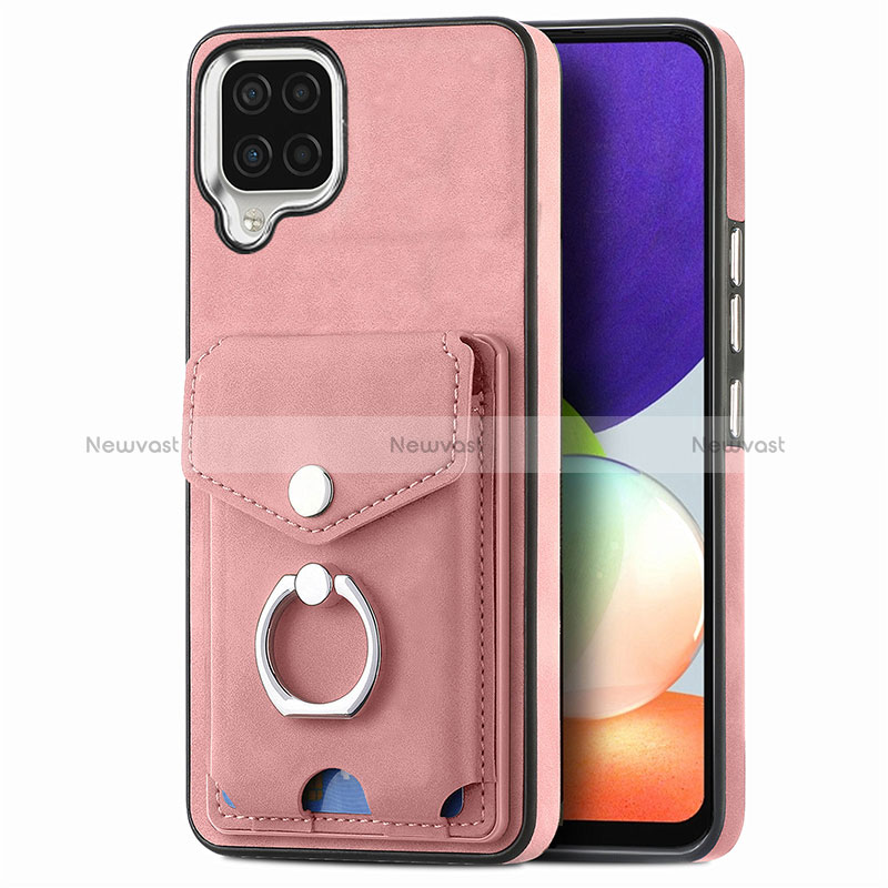 Soft Silicone Gel Leather Snap On Case Cover SD4 for Samsung Galaxy A22 4G Pink