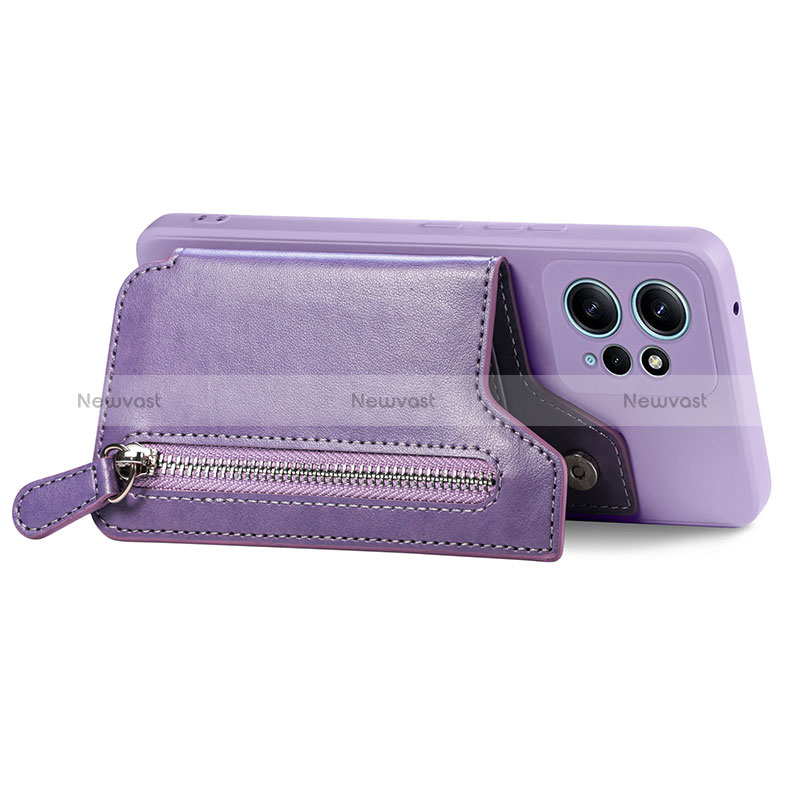 Soft Silicone Gel Leather Snap On Case Cover SD4 for Xiaomi Redmi Note 12 4G Purple