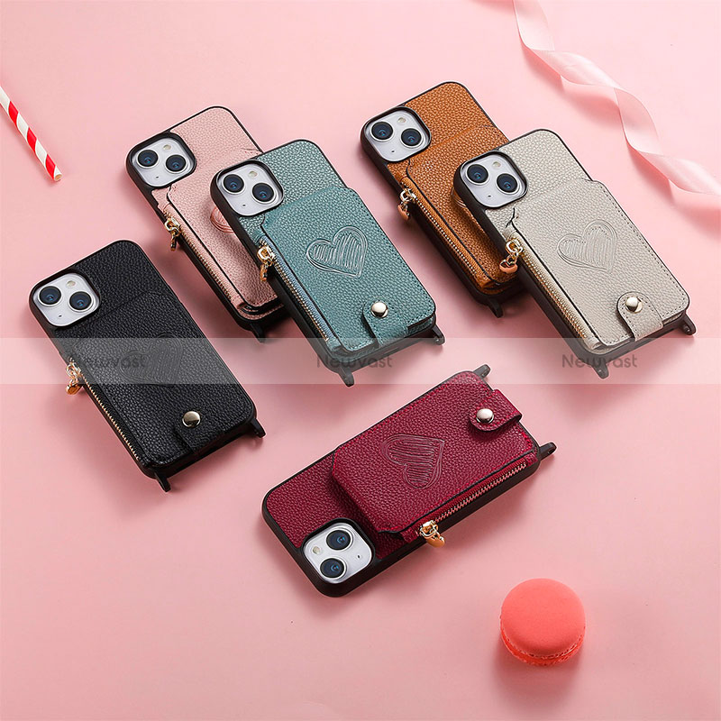 Soft Silicone Gel Leather Snap On Case Cover SD5 for Apple iPhone 15 Plus