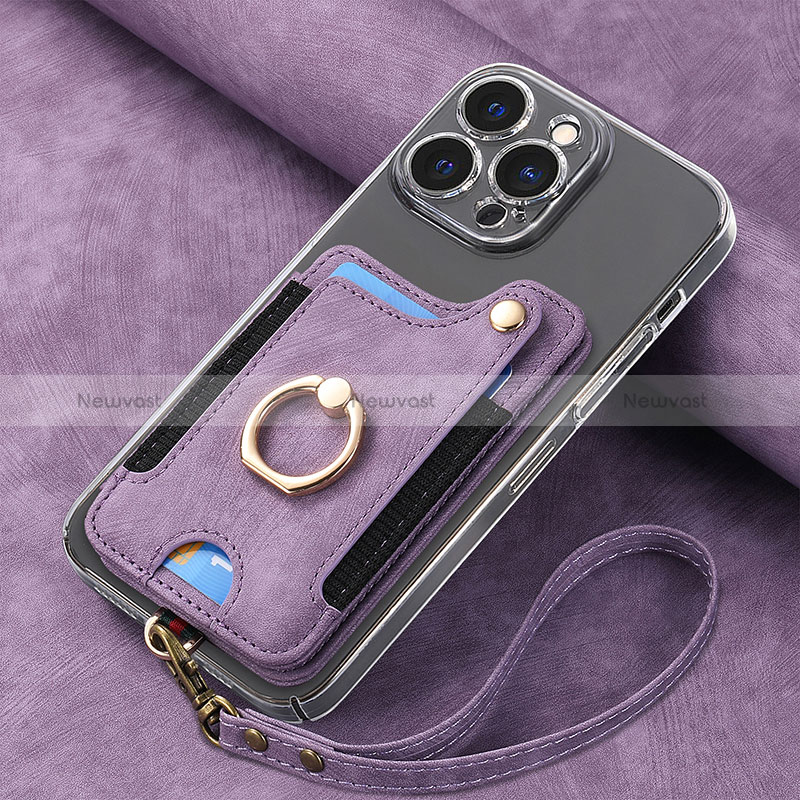 Soft Silicone Gel Leather Snap On Case Cover SD5 for Apple iPhone 16 Pro Max Purple