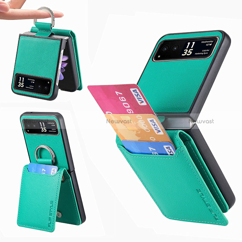 Soft Silicone Gel Leather Snap On Case Cover SD5 for Motorola Moto Razr 40 5G Green