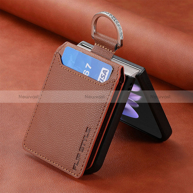 Soft Silicone Gel Leather Snap On Case Cover SD5 for Motorola Moto Razr 40 Ultra 5G Brown