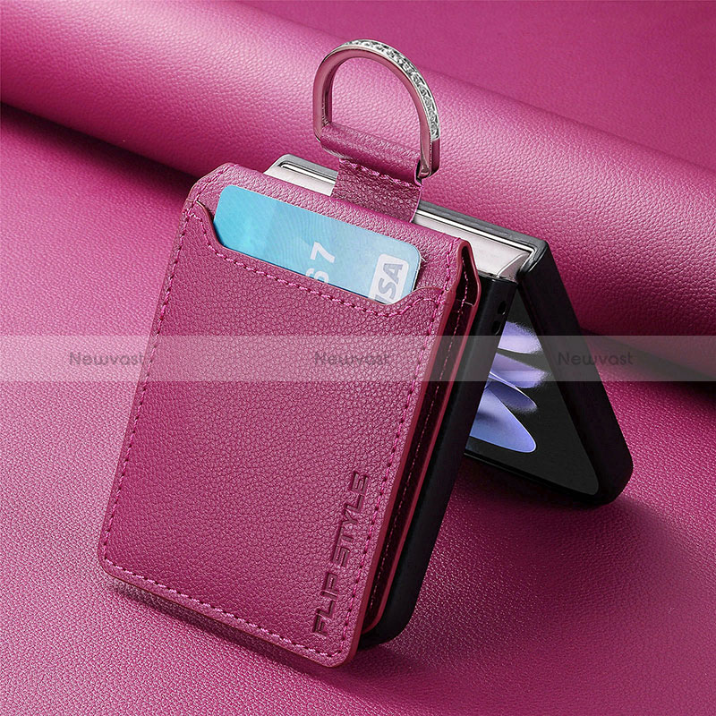 Soft Silicone Gel Leather Snap On Case Cover SD5 for Motorola Moto Razr 40 Ultra 5G Clove Purple