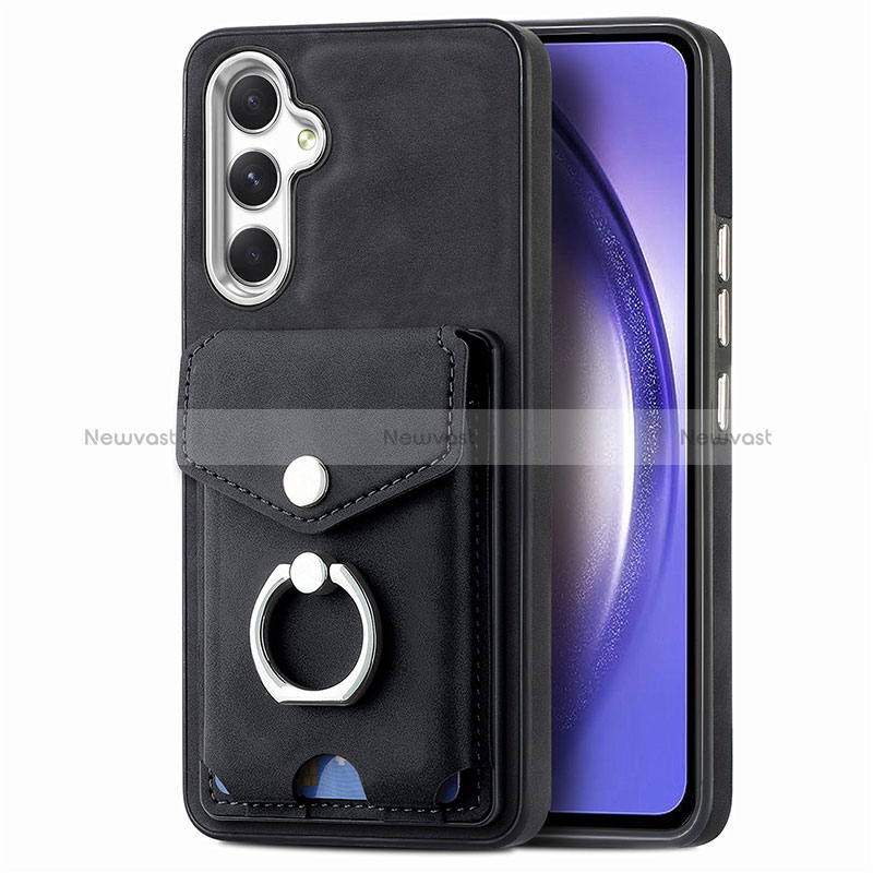 Soft Silicone Gel Leather Snap On Case Cover SD5 for Samsung Galaxy Quantum4 5G Black