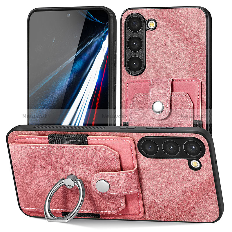 Soft Silicone Gel Leather Snap On Case Cover SD5 for Samsung Galaxy S22 Plus 5G Pink