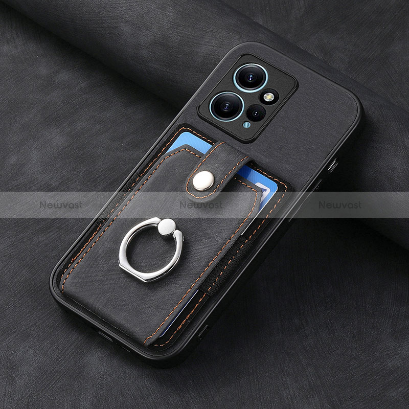 Soft Silicone Gel Leather Snap On Case Cover SD5 for Xiaomi Redmi Note 12 4G Black