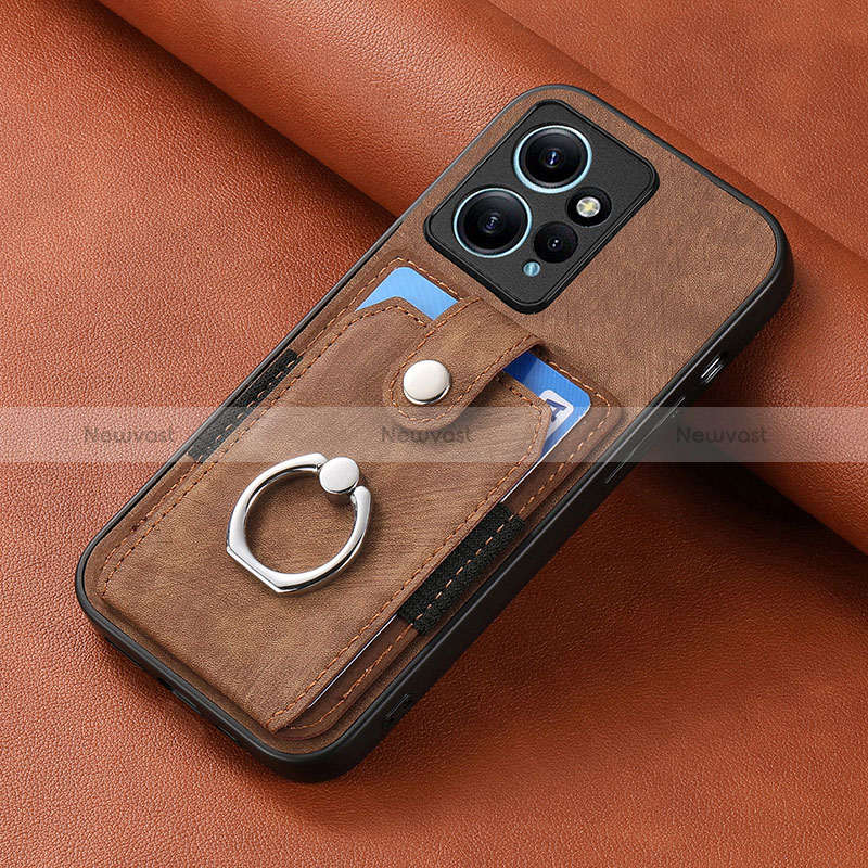 Soft Silicone Gel Leather Snap On Case Cover SD5 for Xiaomi Redmi Note 12 4G Brown