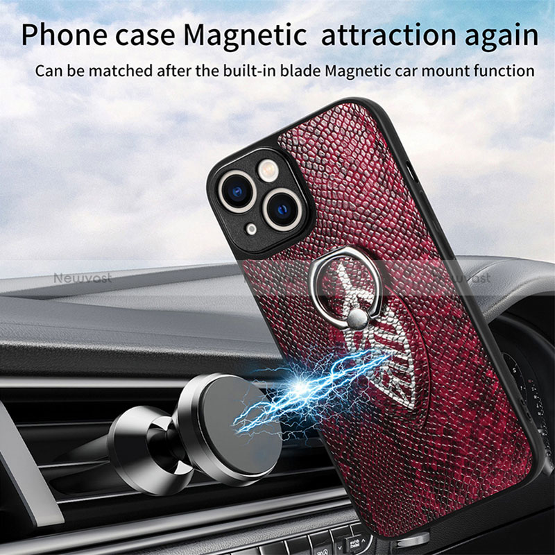 Soft Silicone Gel Leather Snap On Case Cover SD6 for Apple iPhone 15