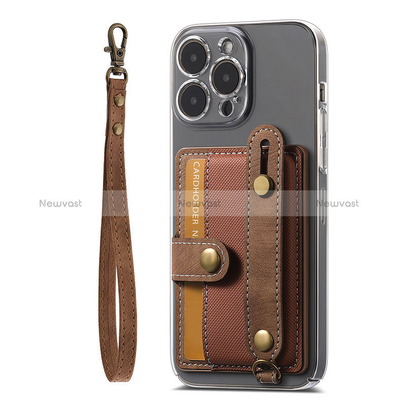 Soft Silicone Gel Leather Snap On Case Cover SD6 for Apple iPhone 16 Pro Max Brown