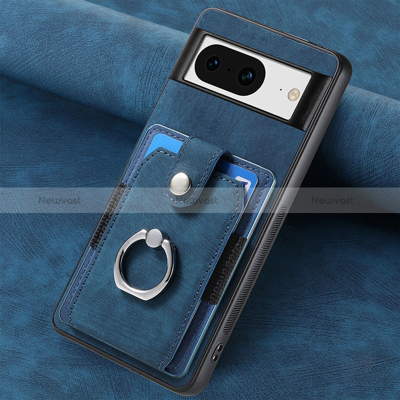 Soft Silicone Gel Leather Snap On Case Cover SD6 for Google Pixel 8 5G Blue