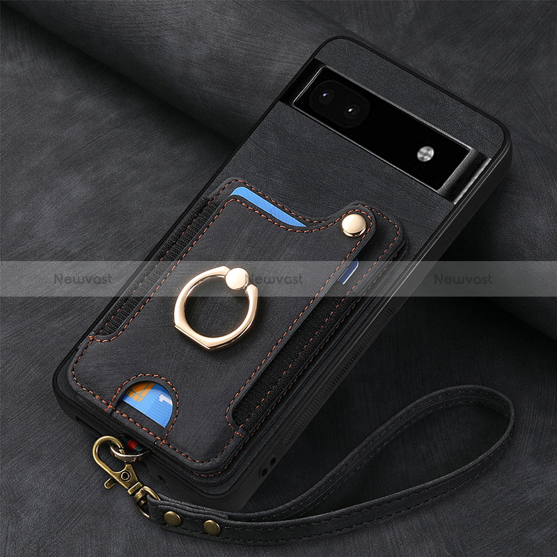 Soft Silicone Gel Leather Snap On Case Cover SD6 for Google Pixel 8 Pro 5G Black