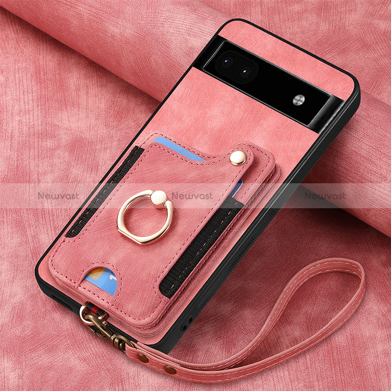 Soft Silicone Gel Leather Snap On Case Cover SD6 for Google Pixel 8 Pro 5G Pink