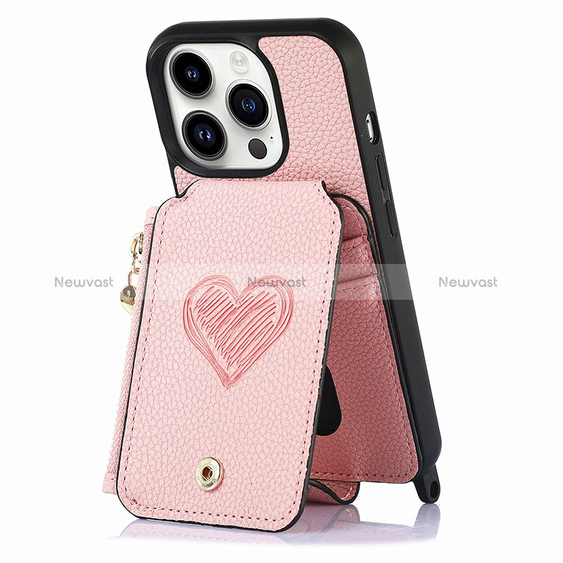 Soft Silicone Gel Leather Snap On Case Cover SD7 for Apple iPhone 13 Pro Max Pink