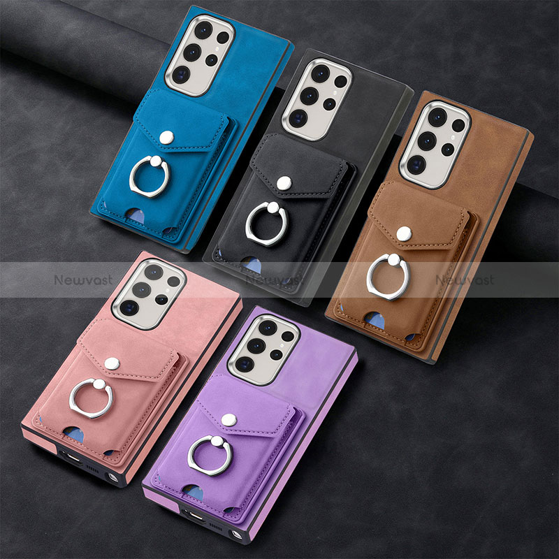 Soft Silicone Gel Leather Snap On Case Cover SD7 for Samsung Galaxy S23 Ultra 5G