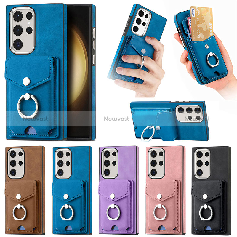 Soft Silicone Gel Leather Snap On Case Cover SD8 for Samsung Galaxy S23 Ultra 5G