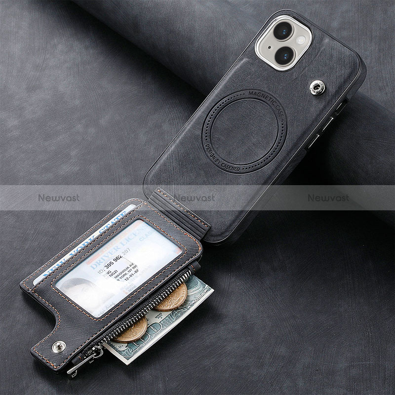 Soft Silicone Gel Leather Snap On Case Cover SD9 for Apple iPhone 13 Black