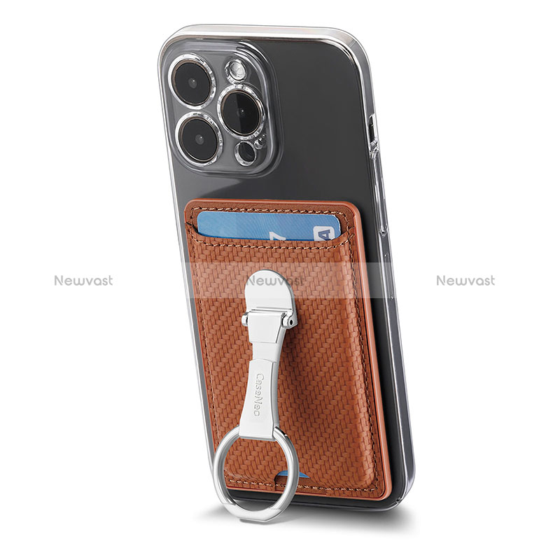 Soft Silicone Gel Leather Snap On Case Cover SD9 for Apple iPhone 15 Pro Brown